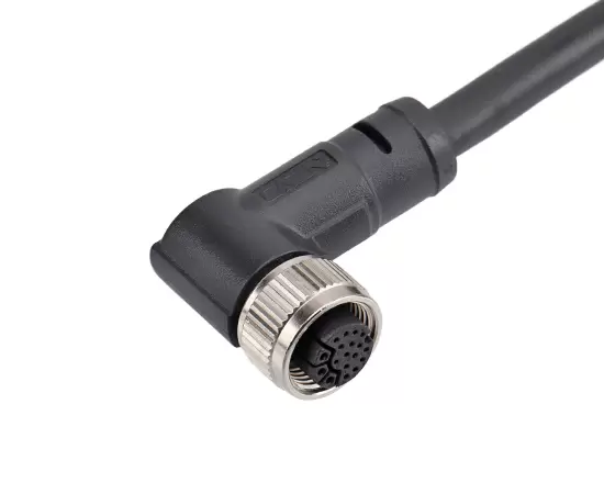 M14 Angled Female Overmolded Plug