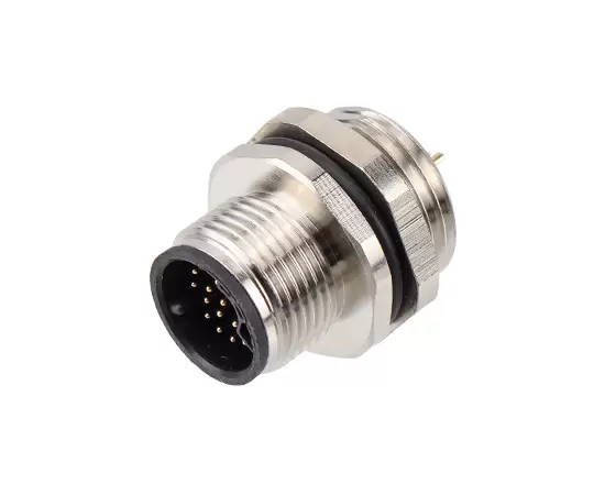 M14 Male Front Mount Socket (Solder, Screw M17x1.5)