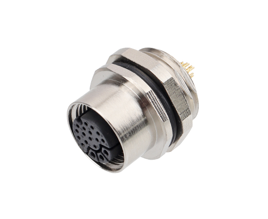 M14 Female Front Mount Socket (Solder, Screw M17x1.5)