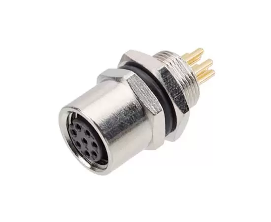 M8 Female Front Mount Socket(PCB, Screw M8*0.5)