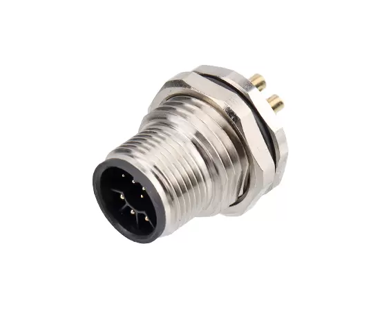 M14 Male Back Mount Socket (Solder, Screw M17x1.5)