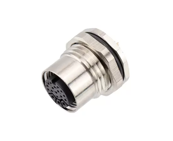 M14 Female Back Mount Socket (Solder, Screw M17x1.5)