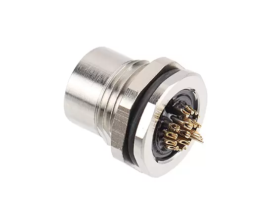 M14 Female Back Mount Socket (Solder, Screw M17x1.5)