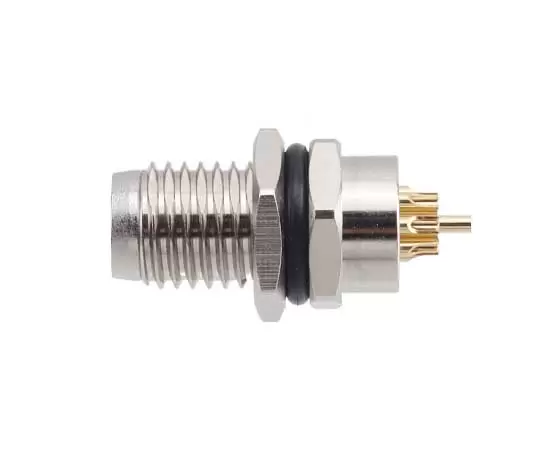 M8 Male Back Mount Socket(Solder, Screw M8*1, Metal interface)