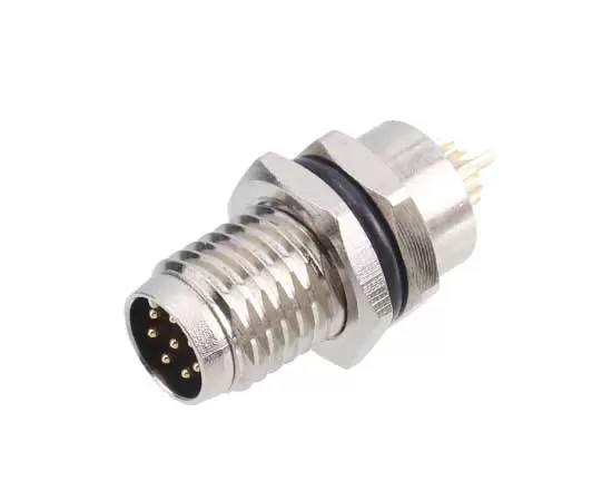 M8 Male Back Mount Socket(Solder, Screw M8*1, Metal interface)