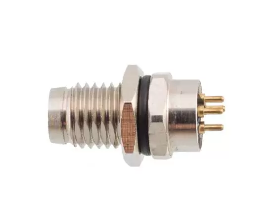 M8 Male Back Mount Socket(PCB, Screw M8*1, Metal interface)