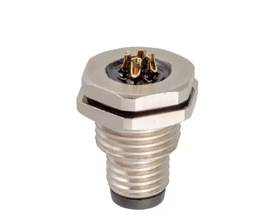 M8 Male Back Mount Socket(Solder, Screw M11*11)