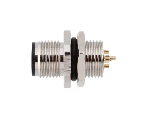 M12 Male Front Mount Socket (Solder, Screw M12*1)