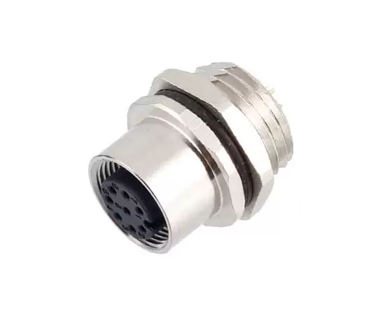 M12 Female Front Mount Socket Solder Screw M16*1.5/PG9
