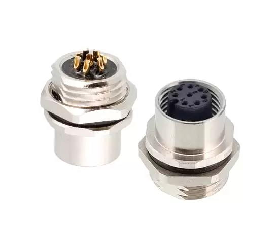 M12 Female Front Mount Socket Solder Screw M16*1.5/PG9