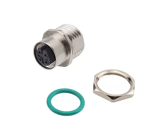 M12 Zinc alloy shell Female Front Mount Socket Solder Screw M16*1.5/PG9