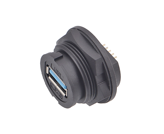 E16 EUSB Female Back Mount PCB Receptacle(Bayonet)