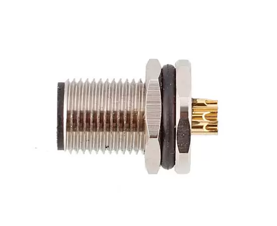 M12 Male Back Mount Socket (Solder, Screw M12*1)