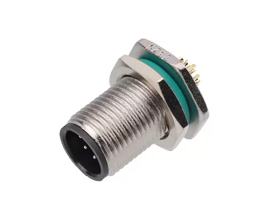 M12 Zinc alloy shell Male Back Mount Socket Solder Screw M12*1