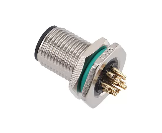 M12 Zinc alloy shell Male Back Mount Socket Solder Screw M12*1