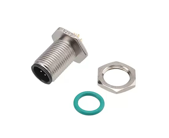 M12 Zinc alloy shell Male Back Mount Socket Solder Screw M12*1