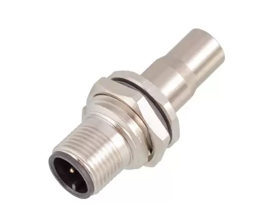 M12 Male Back Mount Socket Solder Screw M16*1.5/PG9 Shielded