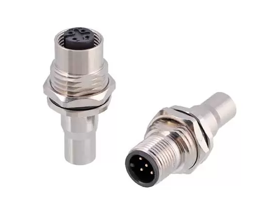 M12 Male Back Mount Socket Solder Screw M16*1.5/PG9 Shielded