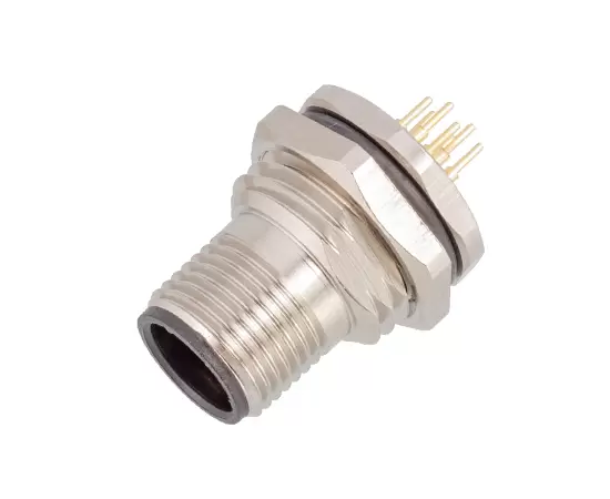 M12 Male Back Mount Socket (PCB)