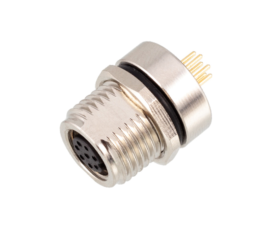 M8 Female Back Mount Socket(PCB, Screw M12*1)