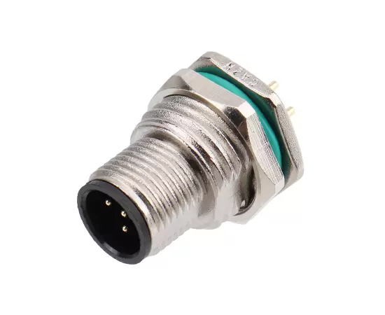 M12 Zinc alloy shell Male Back Mount Socket PCB Screw M16*1.5/PG9