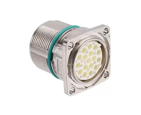 M623 Signal Straight Female Socket (Crimp, Mount hole 19.8x19.8)