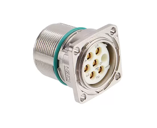 M623 Signal Straight Male Socket (Crimp, Mount hole 19.8x19.8)