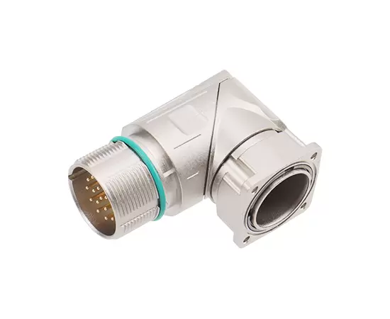 M623 Angled Signal Male Square Assembled Socket (Crimp, Mount hole 19.8x19.8)
