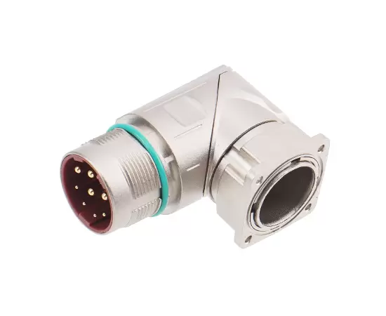 M923 Power Angled Male Square Assembled Socket (Crimp, Mount hole 19.8x19.8)