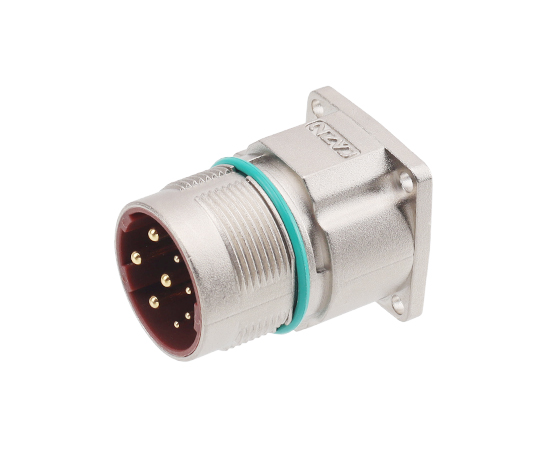 M923 Power Straight Male Socket (Crimp, Mount hole 19.8x19.8)