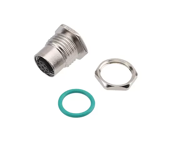 M12 Zinc alloy shell Female Back Mount Socket Solder Screw M16*1.5/PG9