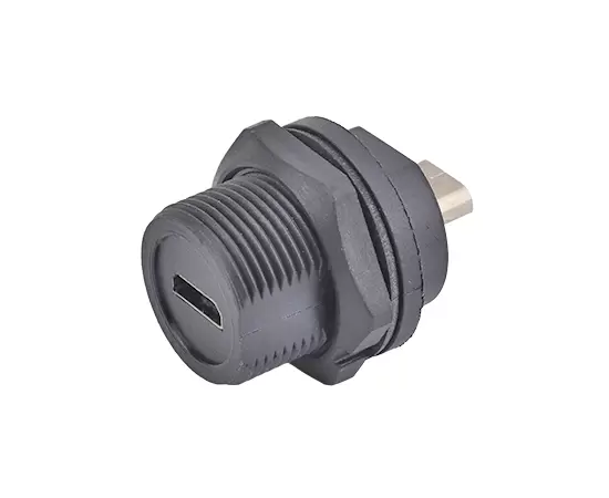 MICRO USB Female to Female Back Mount Receptacle(Threaded)
