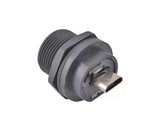 MICRO USB Female to Female Back Mount Receptacle(Threaded)