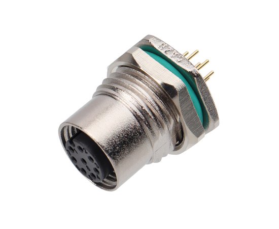 M12 Zinc alloy shell Female Back Mount Socket PCB Screw M16*1.5/PG9