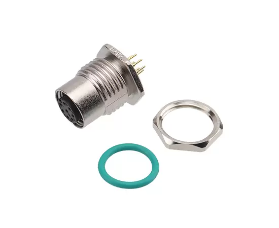 M12 Zinc alloy shell Female Back Mount Socket PCB Screw M16*1.5/PG9