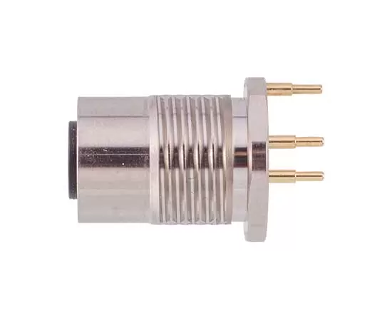 M12 Female Back Mount Socket (PCB, Grounded type)