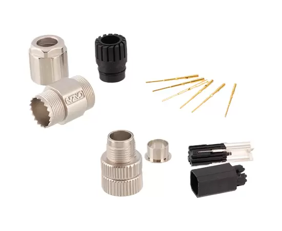 M12 Straight Male Metal Assembled Plug (Data type,Crimp, PG9)