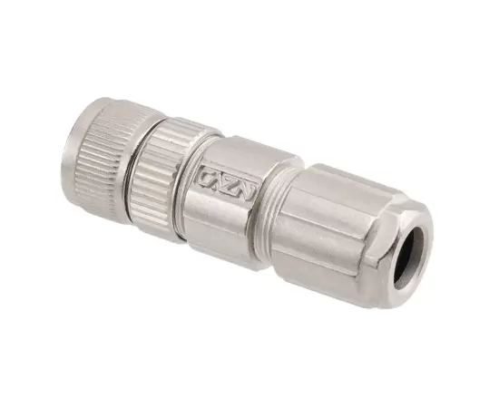 M12 Straight Female Metal Assembled Plug (Data type, Solder, PG9)