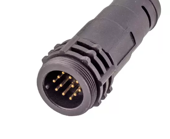 E13 Male Overmolding Straight Plug Cable Mating Style (Threaded)