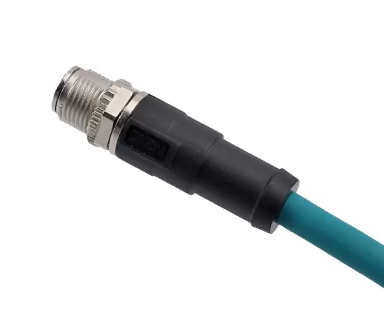 M12 Straight Male Overmolded Plug (Data type, Shielded)