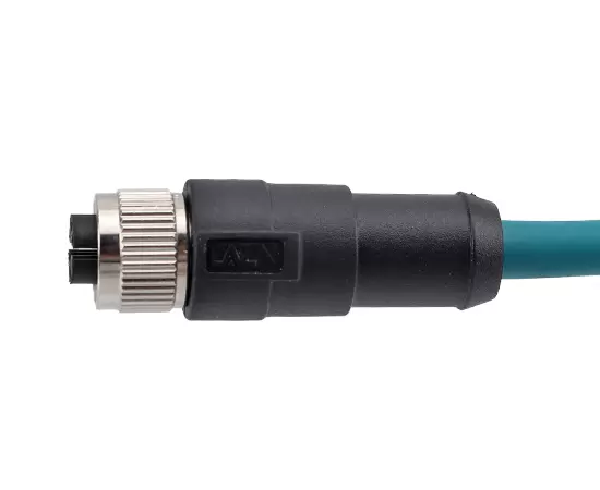 M12 Straight Female Overmolded Plug (Data type, Shielded)