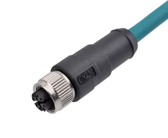 M12 Straight Female Overmolded Plug (Data type, Shielded)