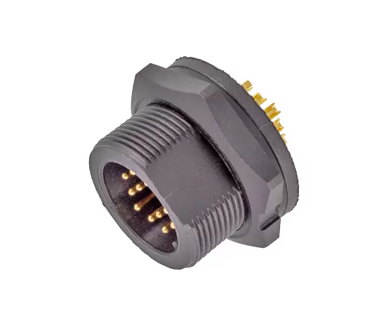 E13 Back Mount Solder Male Receptacle (Threaded)