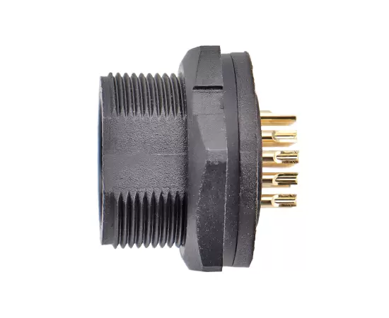 E13 Back Mount Solder Male Receptacle (Threaded)