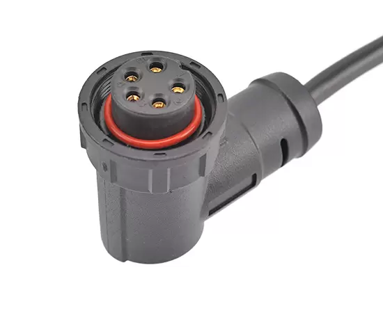 E13 Female Overmolding Angled Plug Cable (Threaded)