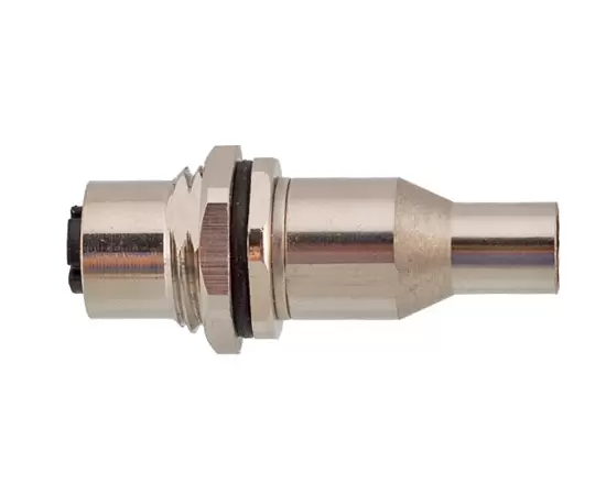 M12 Female Back Mount Socket (Data type, Solder, Screw M16*1.5, Shielded)