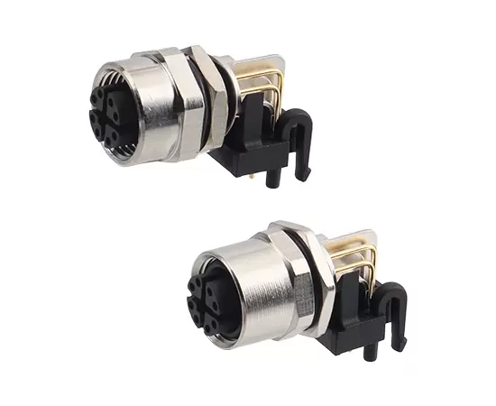 M12 Right angle Female Socket (Data type，PCB)