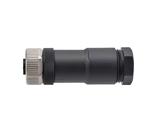 M12 Straight Female Plastic Assembled Plug (Power type, Screw)