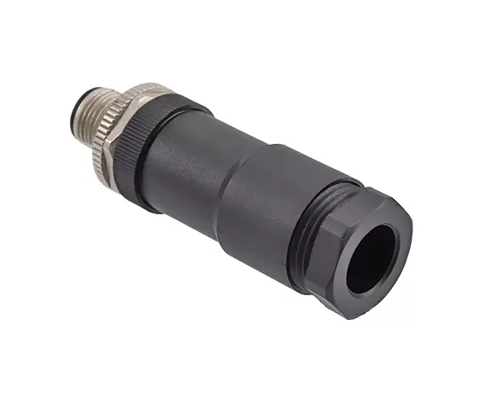 M12 Straight Male Plastic Assembled Plug (Power type, Screw)