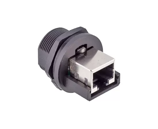 RJ45 Female to Female(180°) Back Mount Receptacle(Threaded)